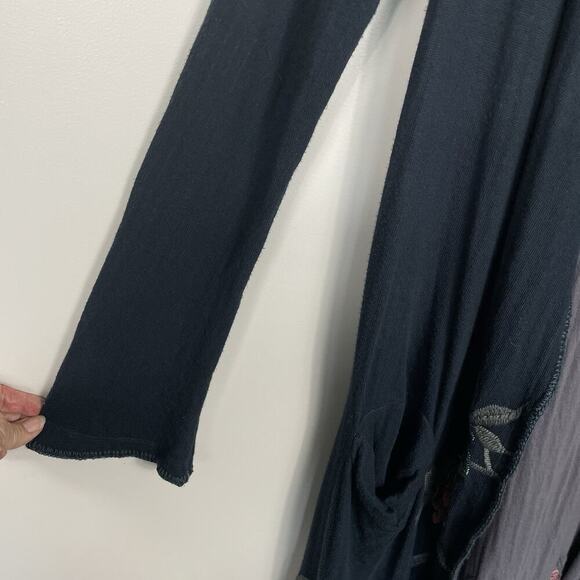 Johnny Was Biya Cardigan Woman's Small Dark Teal Long Duster Embroidered Floral - Picture 10 of 13